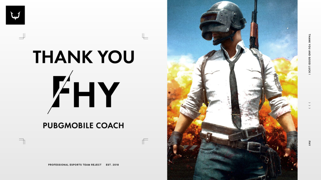 【PUBG MOBILE】 Fhyコーチ契約満了のお知らせ