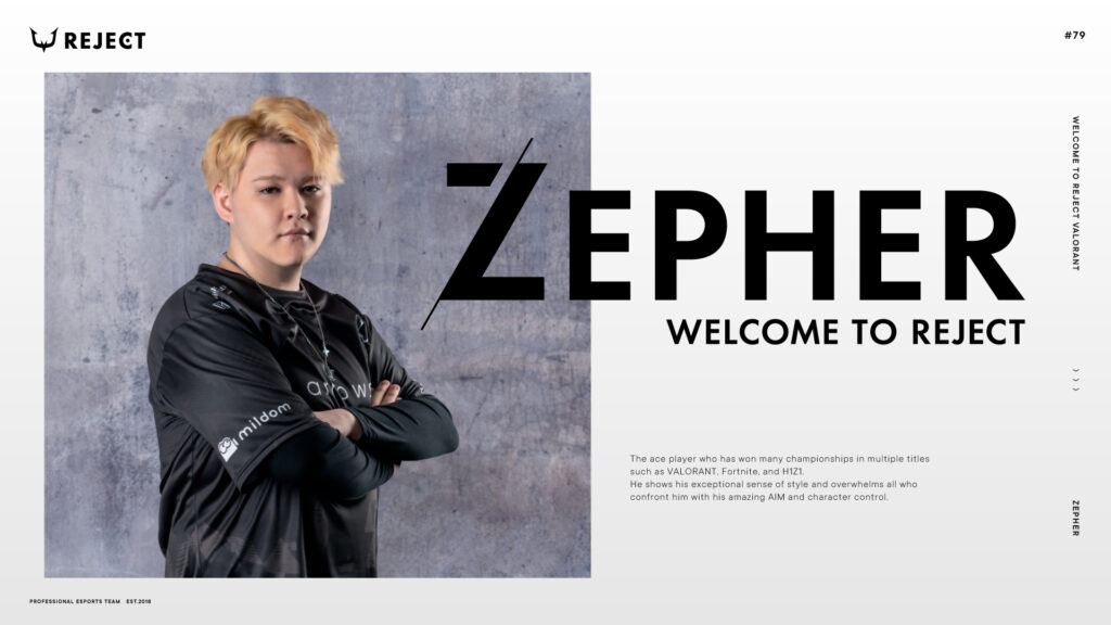 【VALORANT】Zepher選手移籍・加入のお知らせ