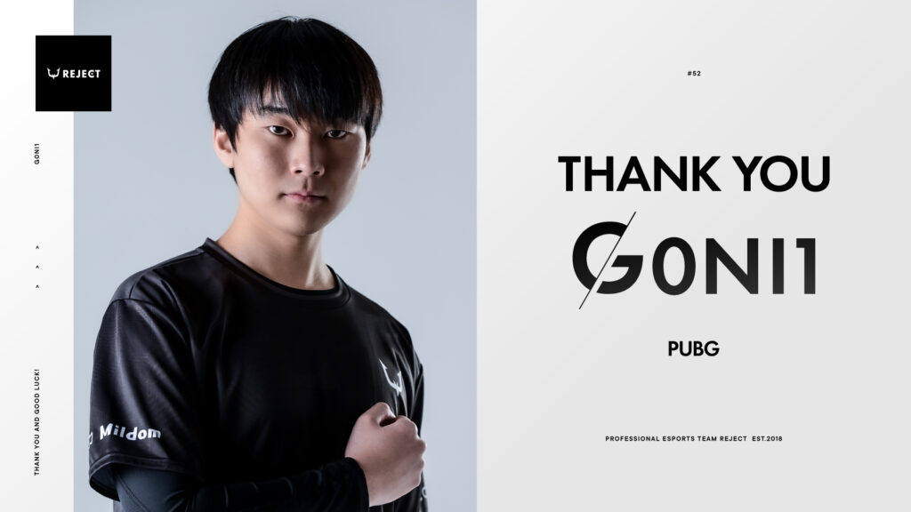 【PUBG】 G0ni1選手移籍のお知らせ