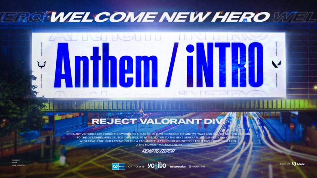 【VALORANT】Anthem選手・iNTRO選手加入のお知らせ