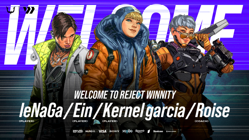 「REJECT WINNITY JP」としてApex Legends部門に新たなメンバー加入。そして2チーム体制へ！