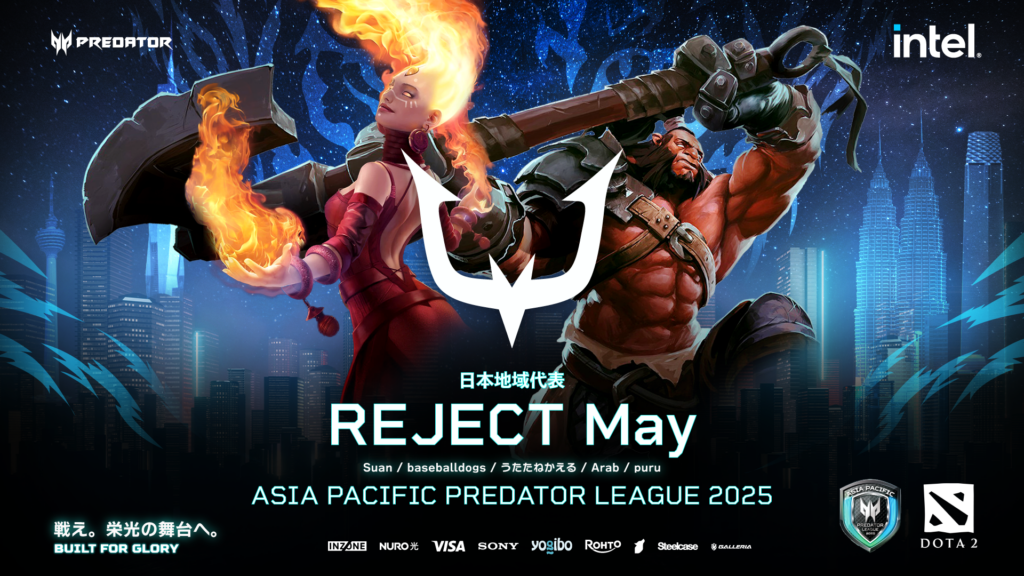 「REJECT」がサポートする「REJECT May」、マレーシア開催の「Predator League 2025 Grand Finals」に出場決定！！