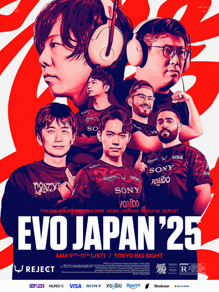【大会情報】REJECTの選手・ストリーマーが『EVO Japan 2025』に多数出場！！