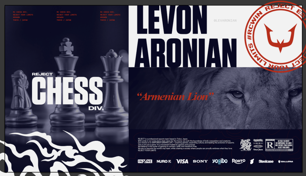 【New div.】CHESS部門設立、及びLevon Aronian選手加入のお知らせ